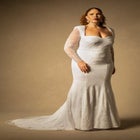 Bridal by ELOQUII Strong Shoulder Lace Gown image number null