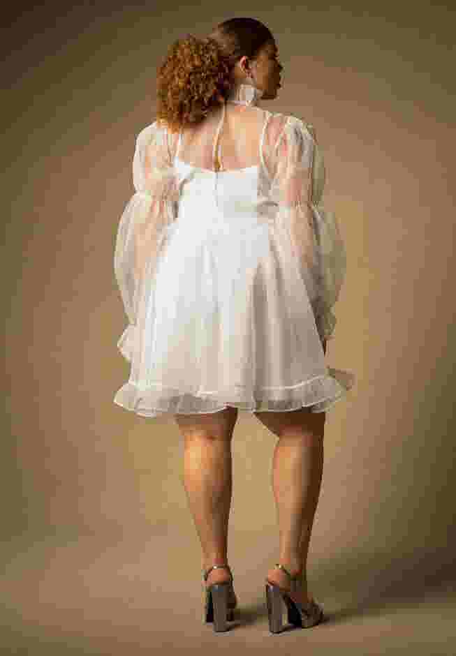 Bridal by ELOQUII Organza Ruffle Mini Dress image number 2