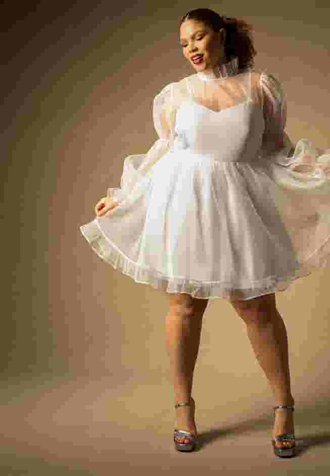 Bridal by ELOQUII Organza Ruffle Mini Dress image number 0