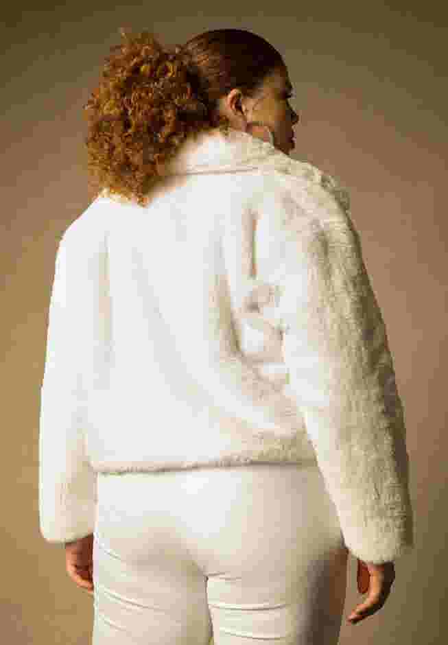 Bridal by ELOQUII Faux Fur Jacket image number 1