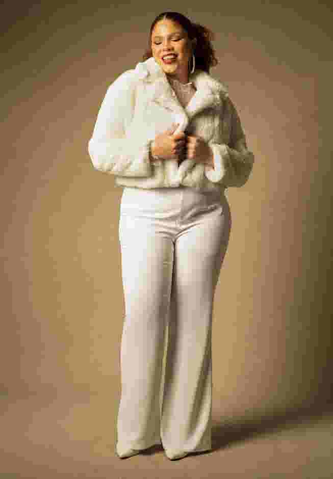 Bridal by ELOQUII Faux Fur Jacket image number 2