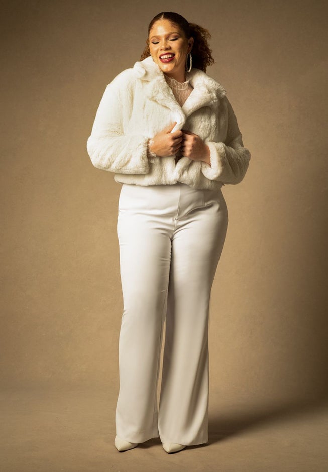 Bridal by ELOQUII Faux Fur Jacket image number 2