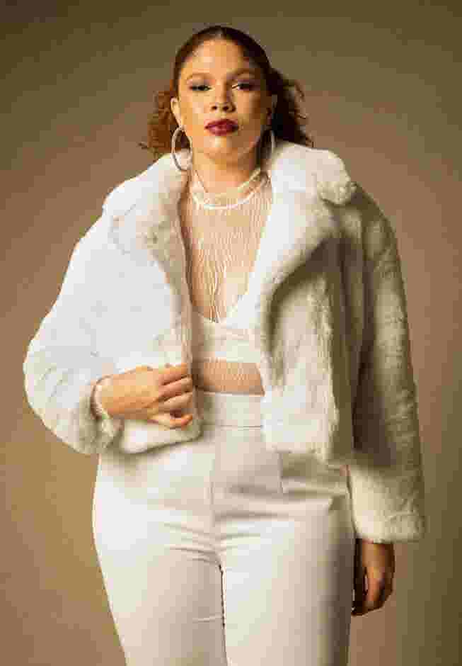 Bridal by ELOQUII Faux Fur Jacket image number 0