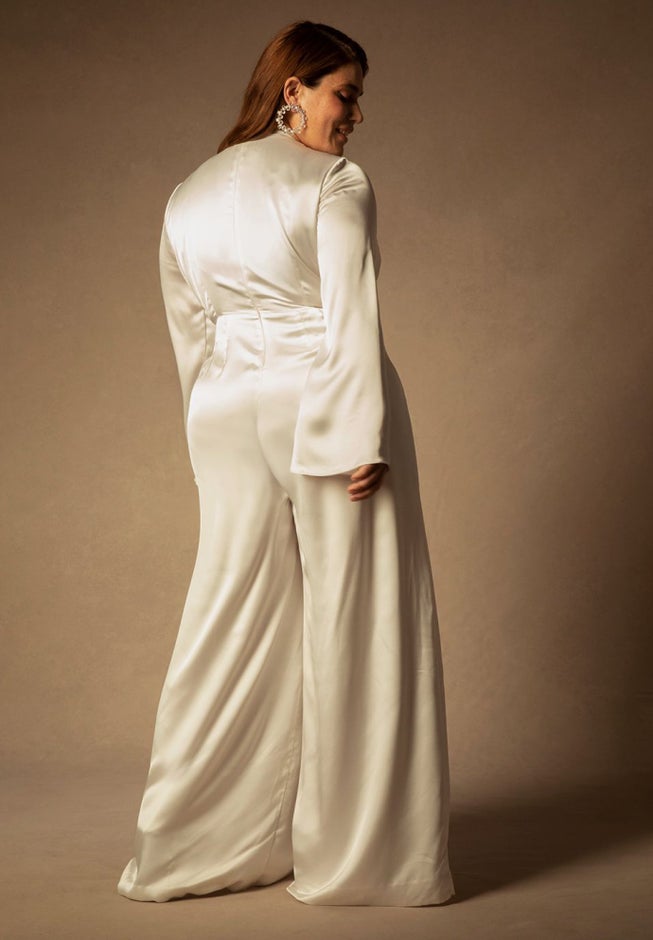 Bridal by ELOQUII Flare Sleeve Jumpsuit image number 2