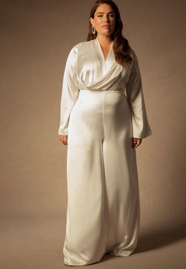 Bridal by ELOQUII Flare Sleeve Jumpsuit image number 0