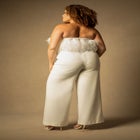 Bridal by ELOQUII Feather Bodice Jumpsuit image number null