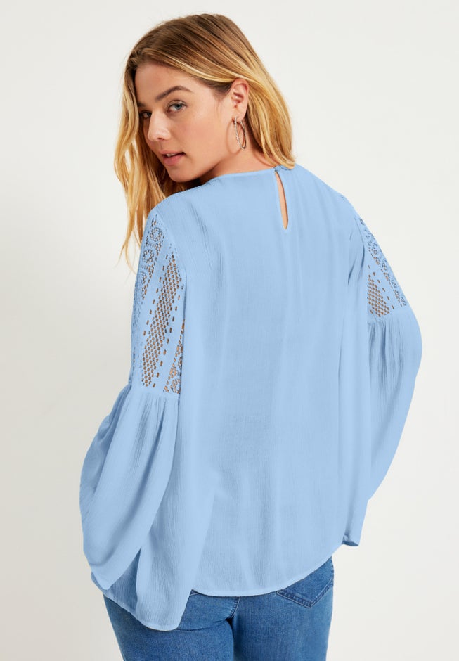 Crochet-Trim Blouse image number 1