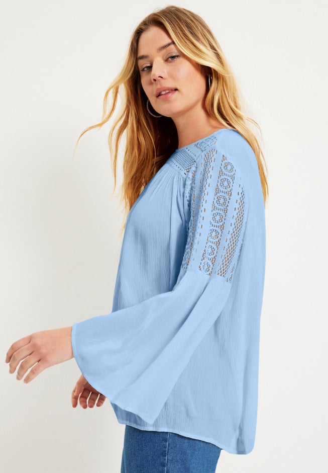 Crochet-Trim Blouse image number 2
