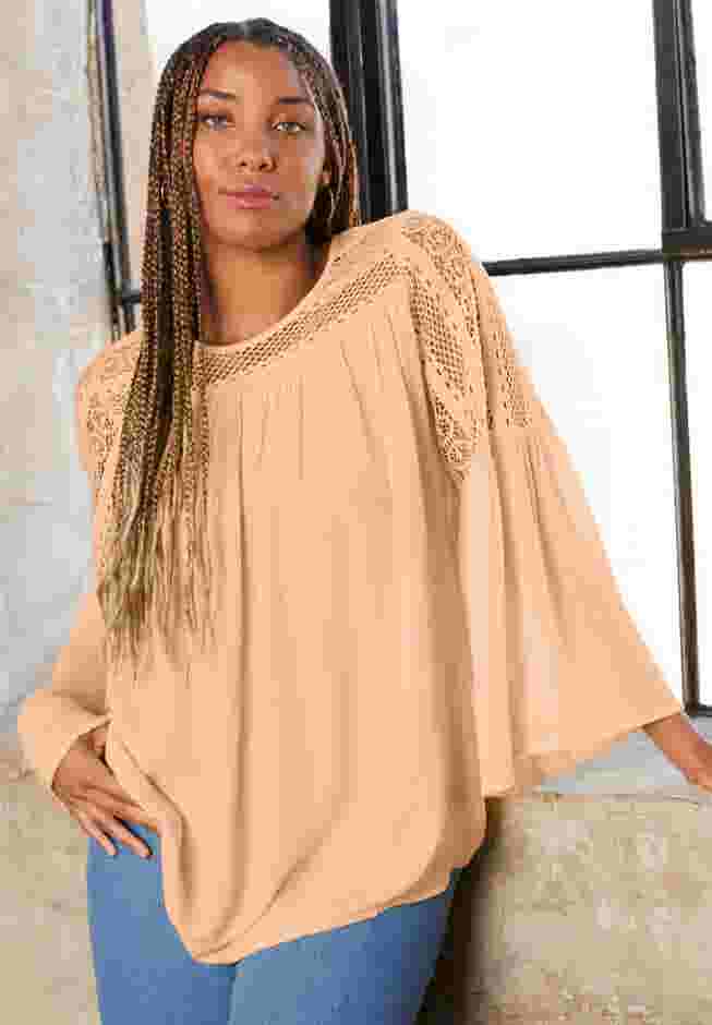 Crochet-Trim Blouse image number 0