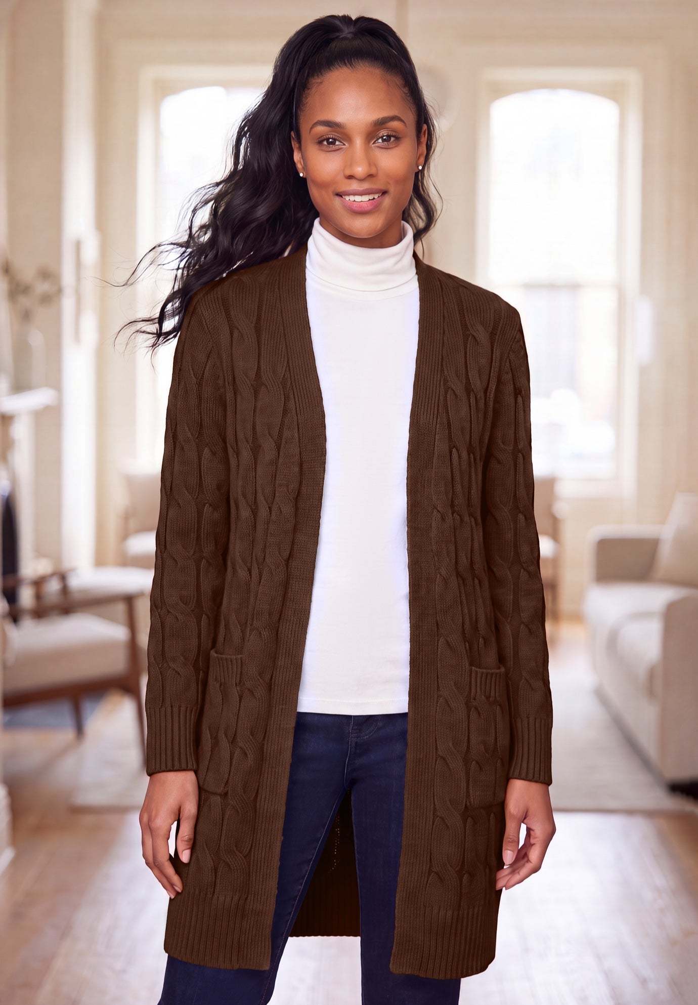 Cable Duster Sweater image number 0