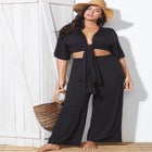 Raeann Tie Front Crop Top Cover Up image number null