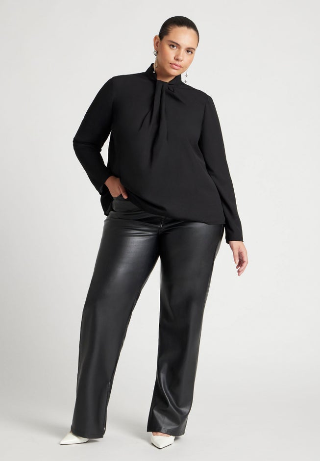 Drape Collar Blouse image number 2