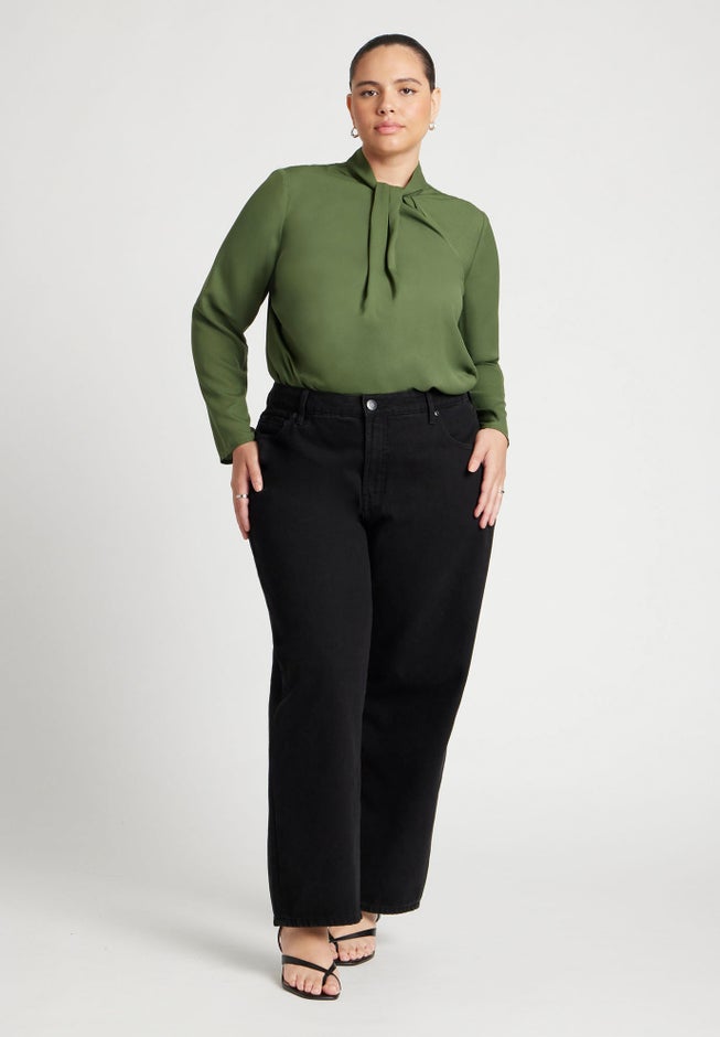Drape Collar Blouse image number null