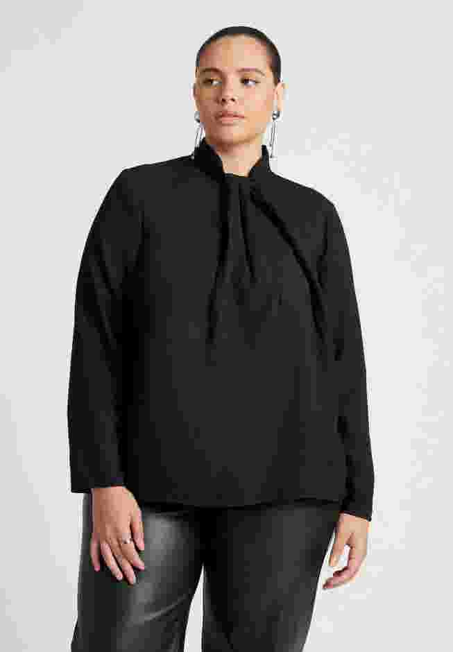 Drape Collar Blouse image number 0