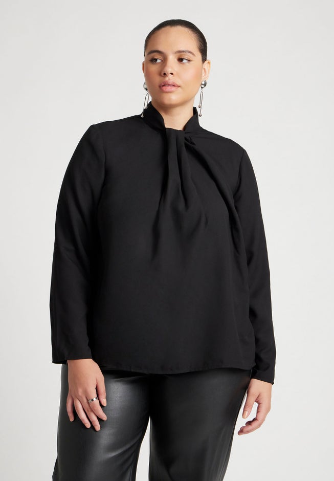 Drape Collar Blouse image number 0