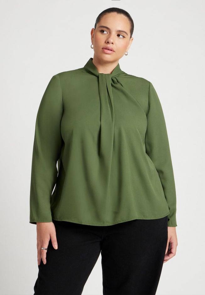 Drape Collar Blouse image number null