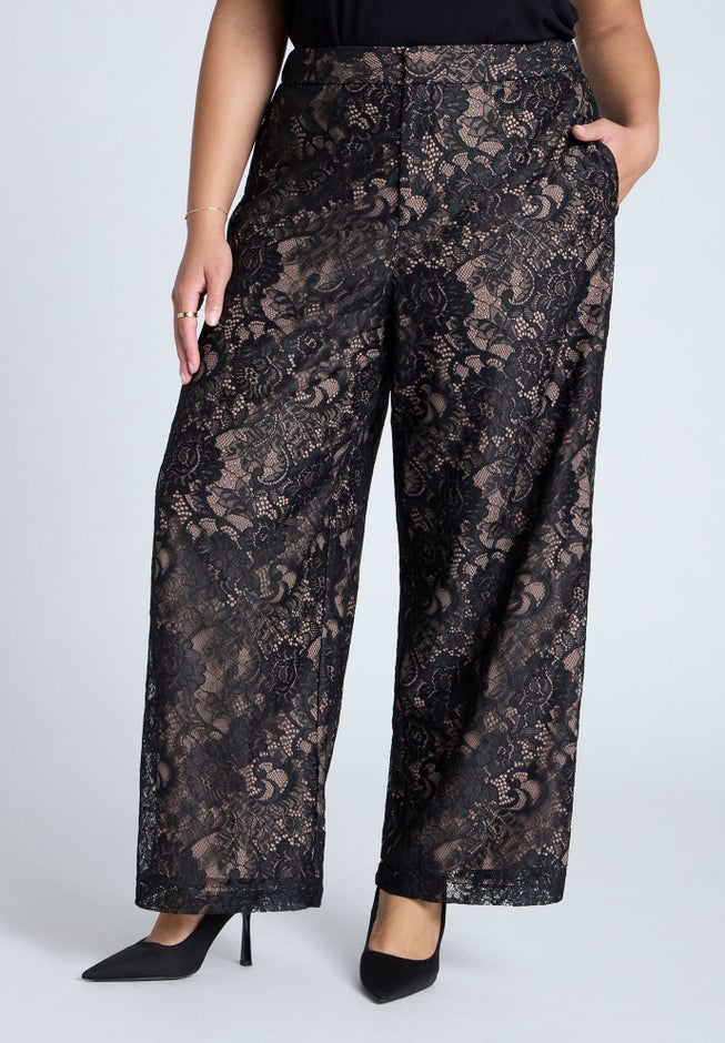 Lace Wide Leg Trouser image number null