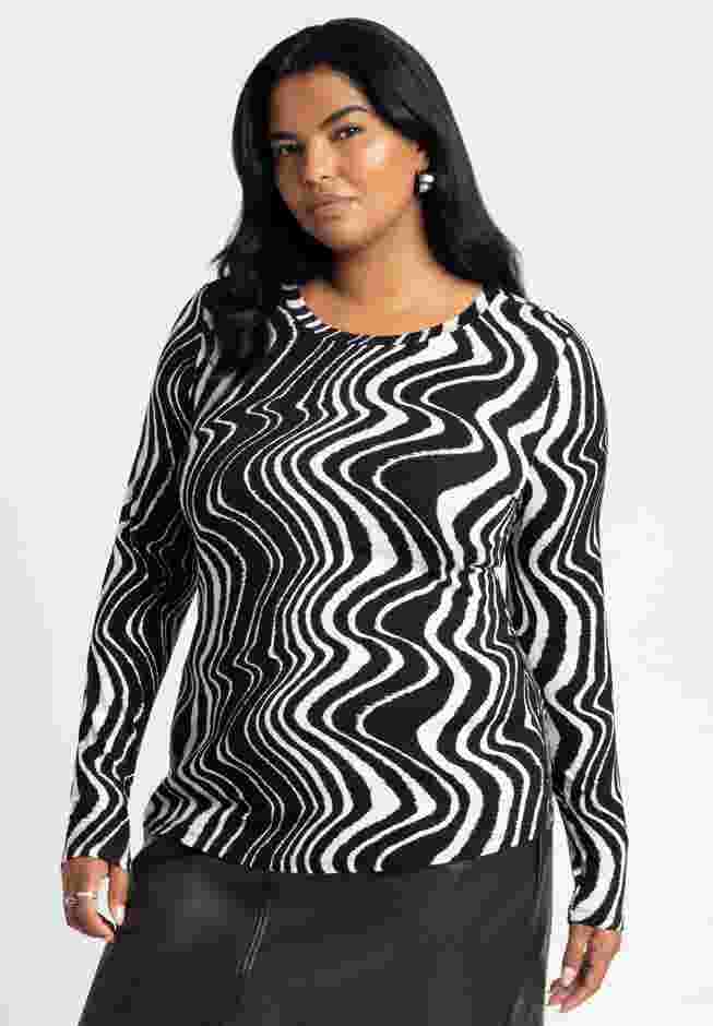 Crew Neck Printed Top image number 1