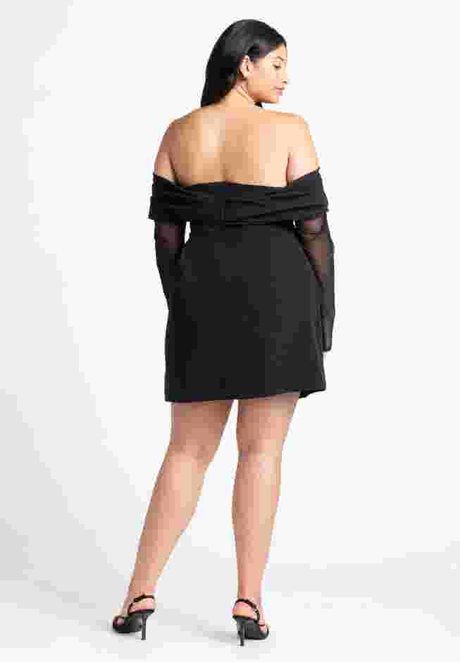 Pleated Off The Shoulder Mini Dress image number 2