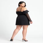 Pleated Off The Shoulder Mini Dress image number null