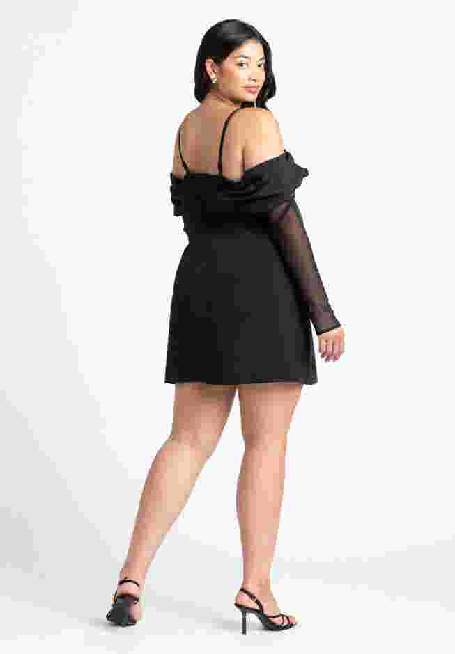 Pleated Off The Shoulder Mini Dress image number 3