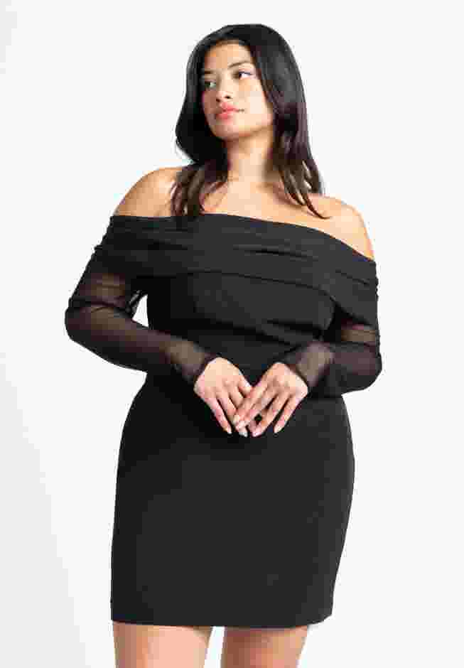 Pleated Off The Shoulder Mini Dress image number 5