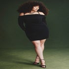 Pleated Off The Shoulder Mini Dress image number null