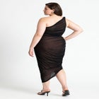 One Shoulder Mesh Overlay Dress image number null