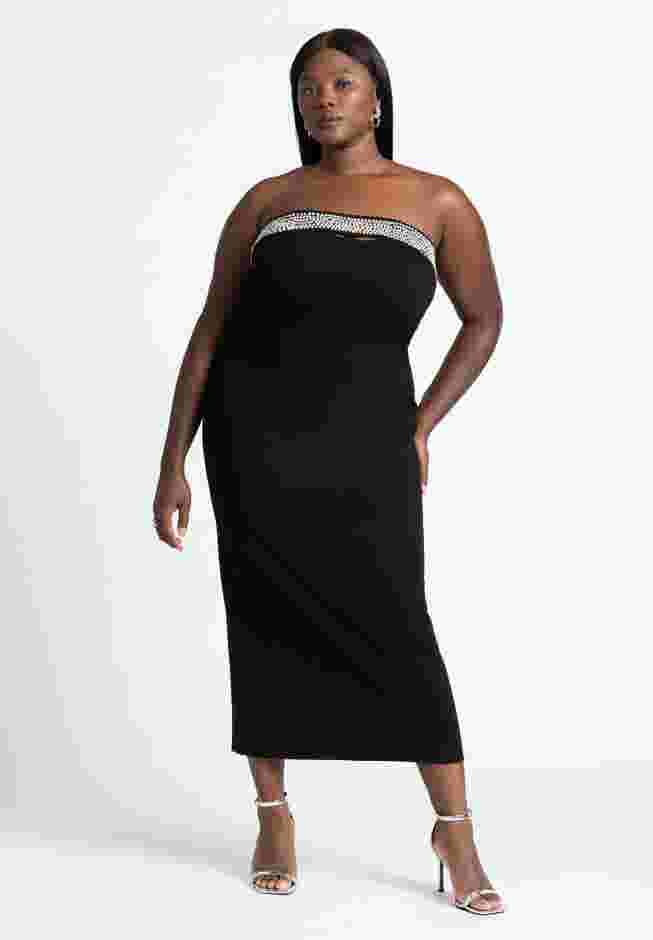 Rhinestone Fitted Knit Dress image number 1