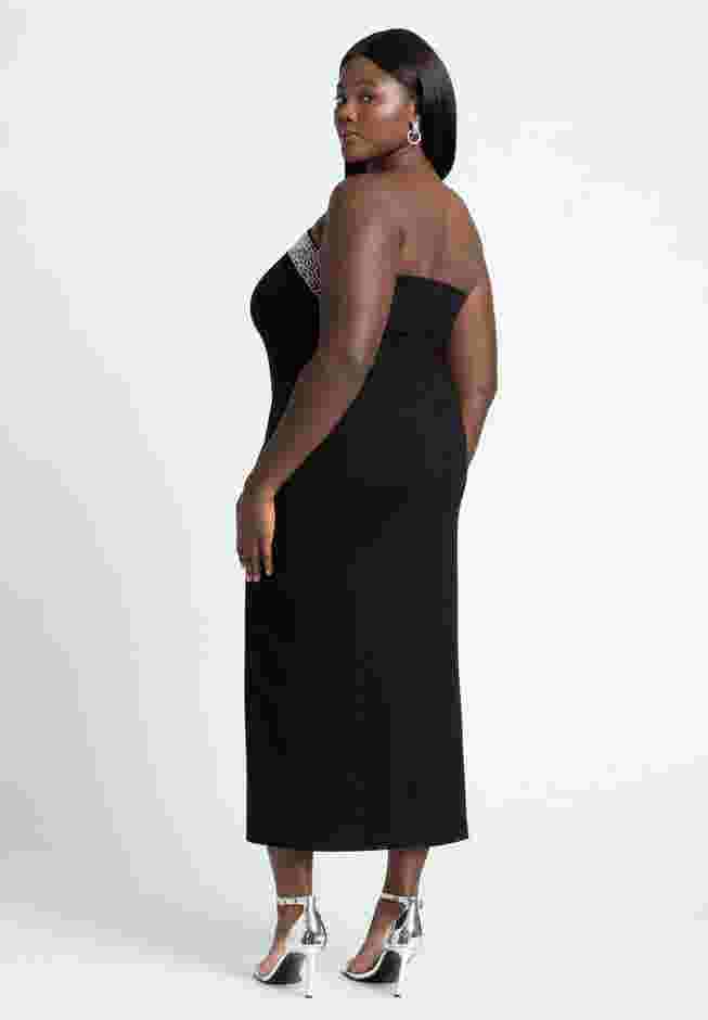 Rhinestone Fitted Knit Dress image number 2