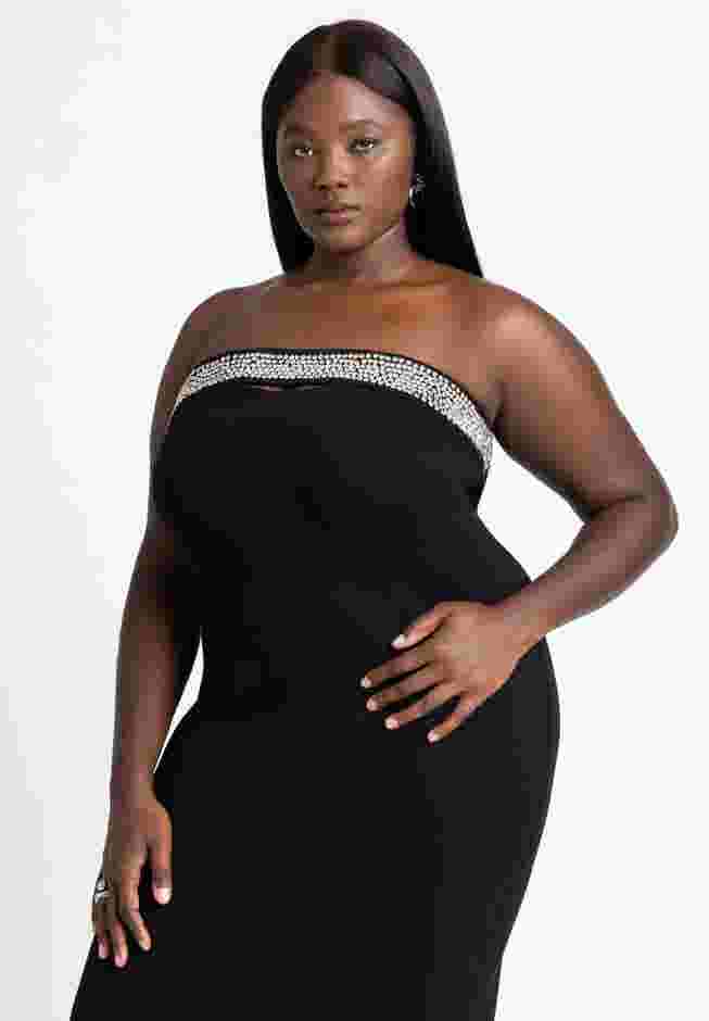 Rhinestone Fitted Knit Dress image number 3
