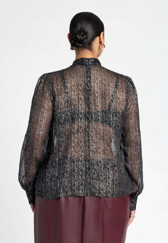 Sheer Lurex Blouse image number null