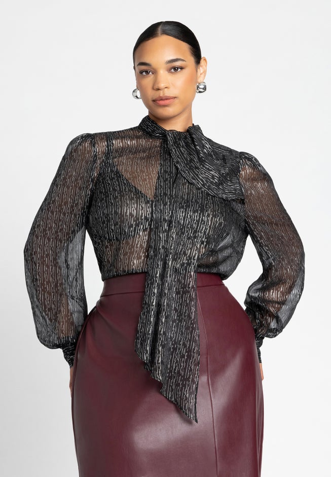 Sheer Lurex Blouse image number null