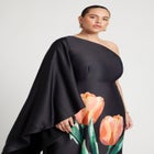 One Shoulder Dramatic Sleeve Dress image number null