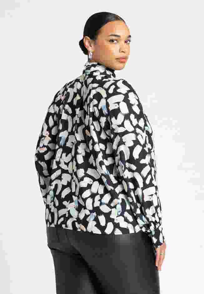 Dramatic Neck- Tie Blouse image number 1