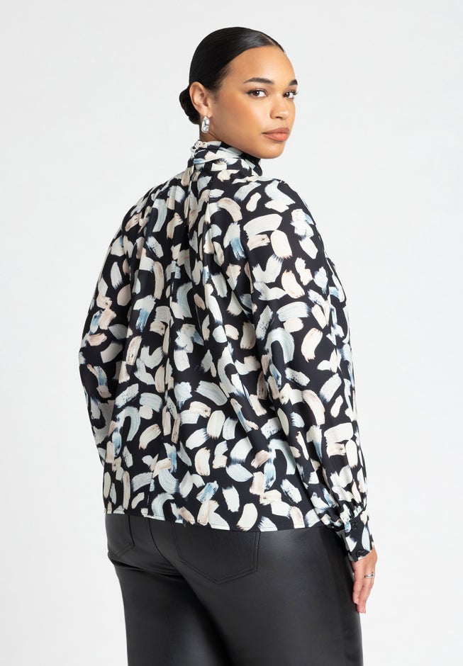Dramatic Neck- Tie Blouse image number null