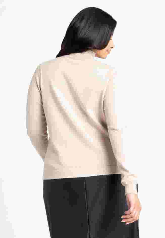 Diagonal Cable Knit Mock Neck Sweater image number 1