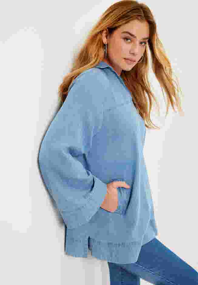 Cotton Denim Blouse image number 1