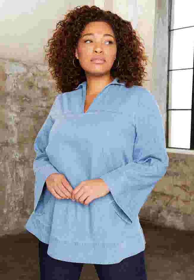 Cotton Denim Blouse image number 0