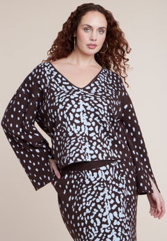 V Neck Intarsia Sweater