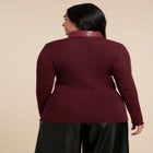 Faux Leather Detail Sweater image number null