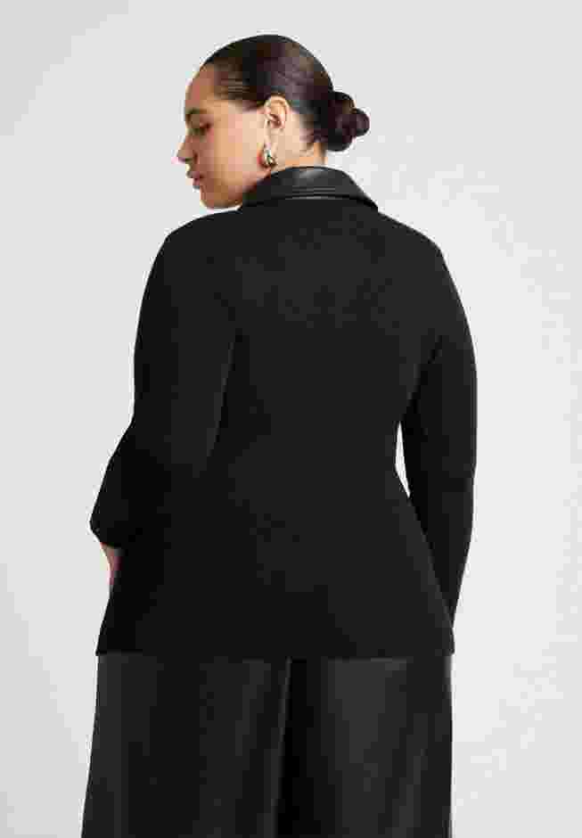 Faux Leather Detail Sweater image number 1
