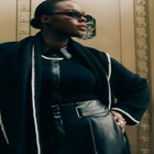 Faux Leather Detail Sweater image number null