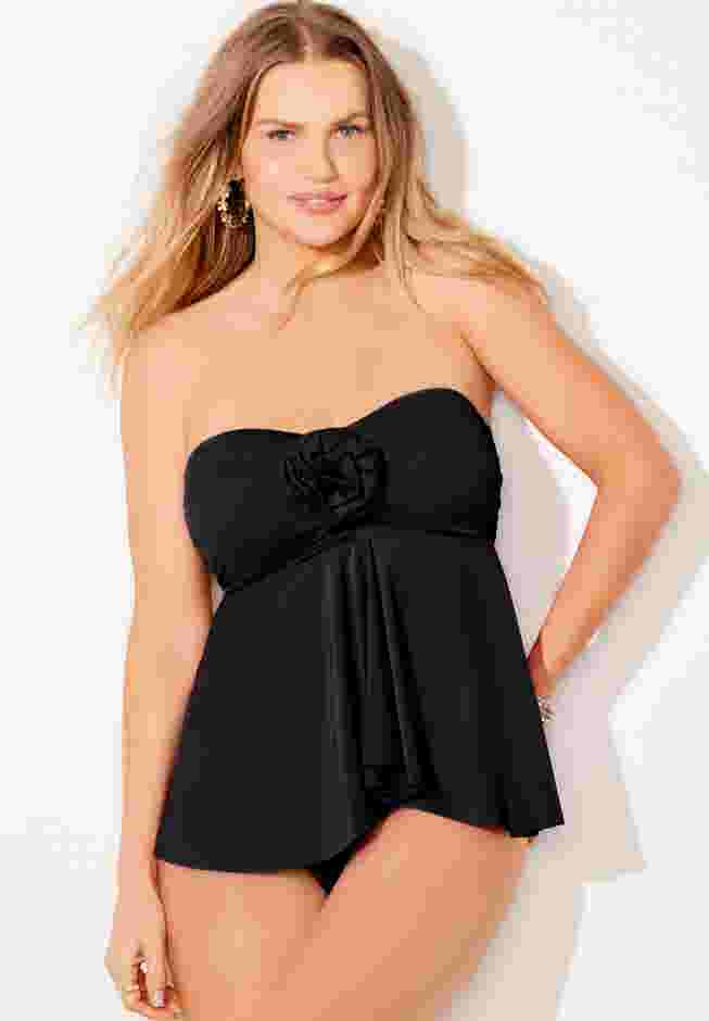 Rosette Bandeau Tankini Top image number 3