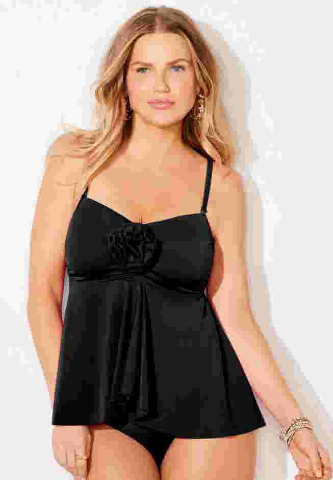 Rosette Bandeau Tankini Top image number 4
