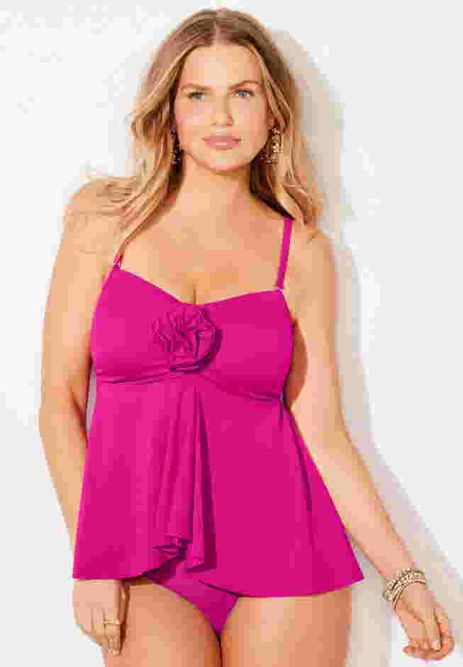 Rosette Bandeau Tankini Top image number 4