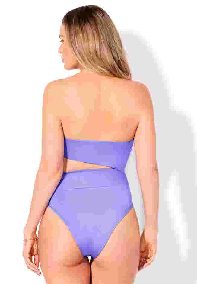Rosette Shimmer Cut-Out Bandeau One Piece Swimsuit image number 1