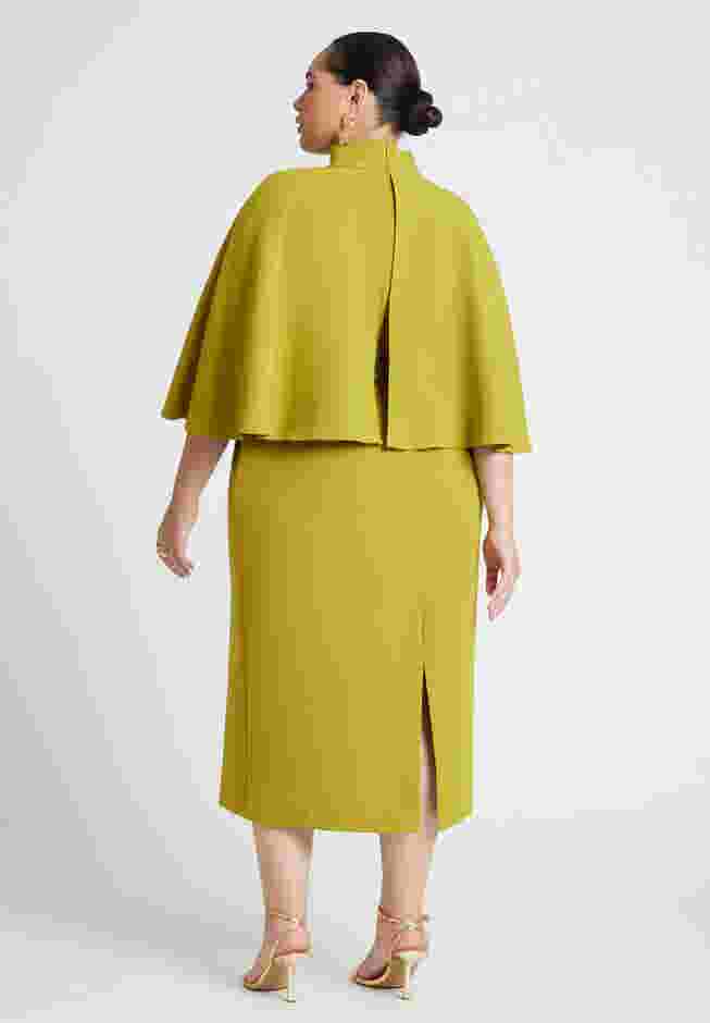 Cape Sleeve Belted Midi Dress image number 1