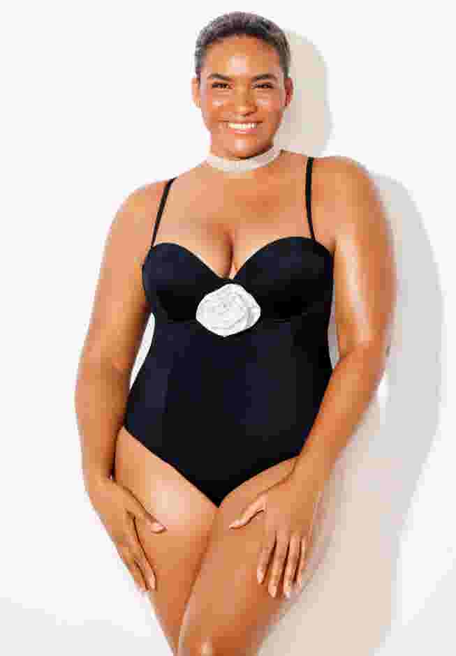 Rosette Underwire One Piece Swimsuit image number 4