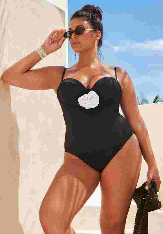Rosette Underwire One Piece Swimsuit image number 0